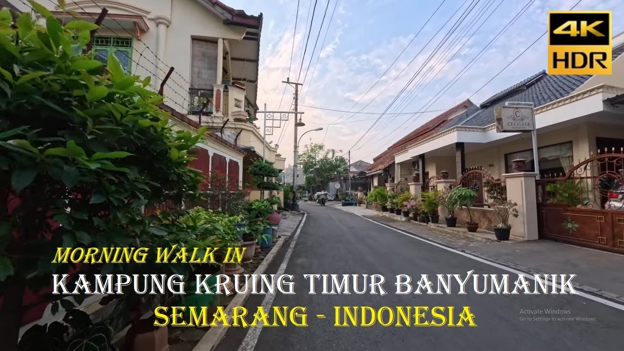 4K~ Bright Morning Walk in the Village Area of Semarang City, INDONESIA 🇮🇩 | Kruing Timur Banyumanik