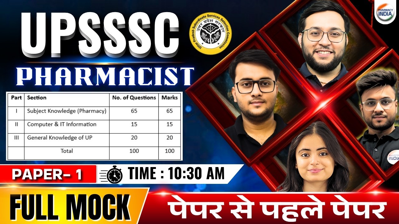 UPSSSC Pharmacist | Mock Paper - 1 | Pharma & Non-Pharma Complete Paper Bilingual #pharma #upsssc