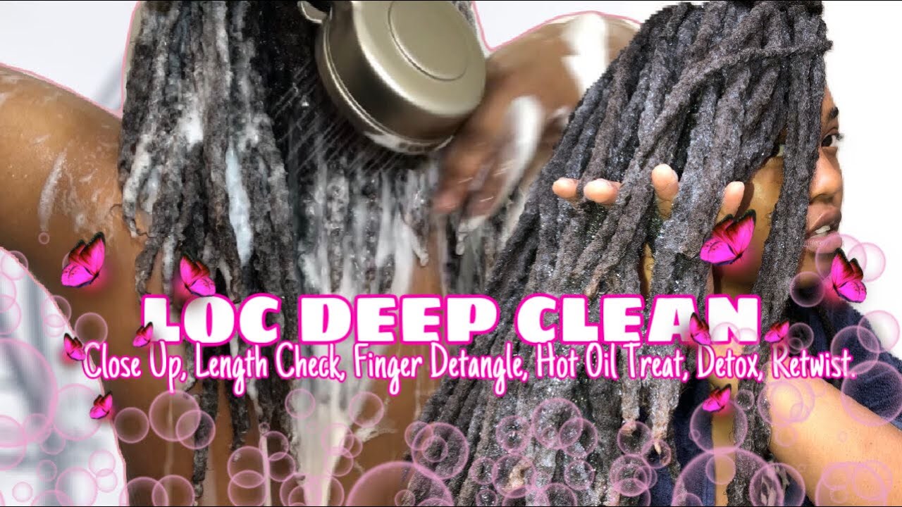 LOC DEEP CLEAN🫧| RETWIST💁🏽‍♀️💕|Loc close up,Full wash,Detox,Finger detangle,Length Check,Oil💕