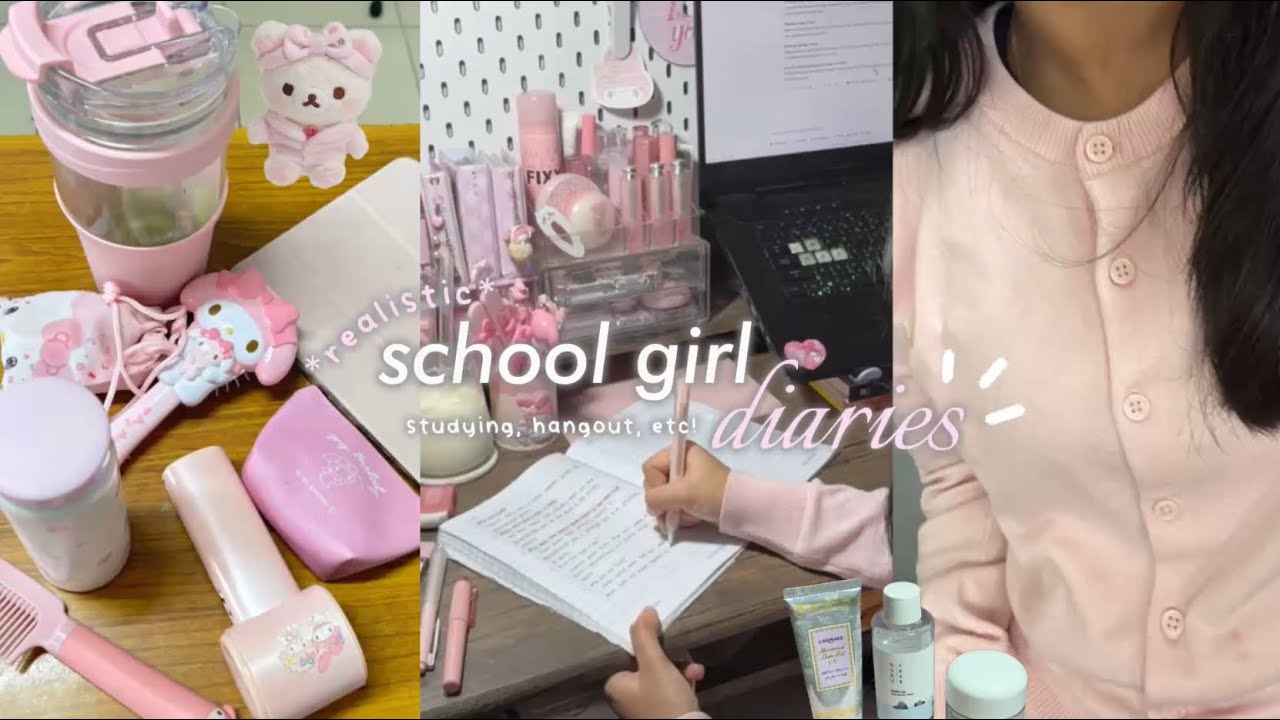 school girl diaries : realistic, hangout w/ friends, studying, food, school life, eating, etc!