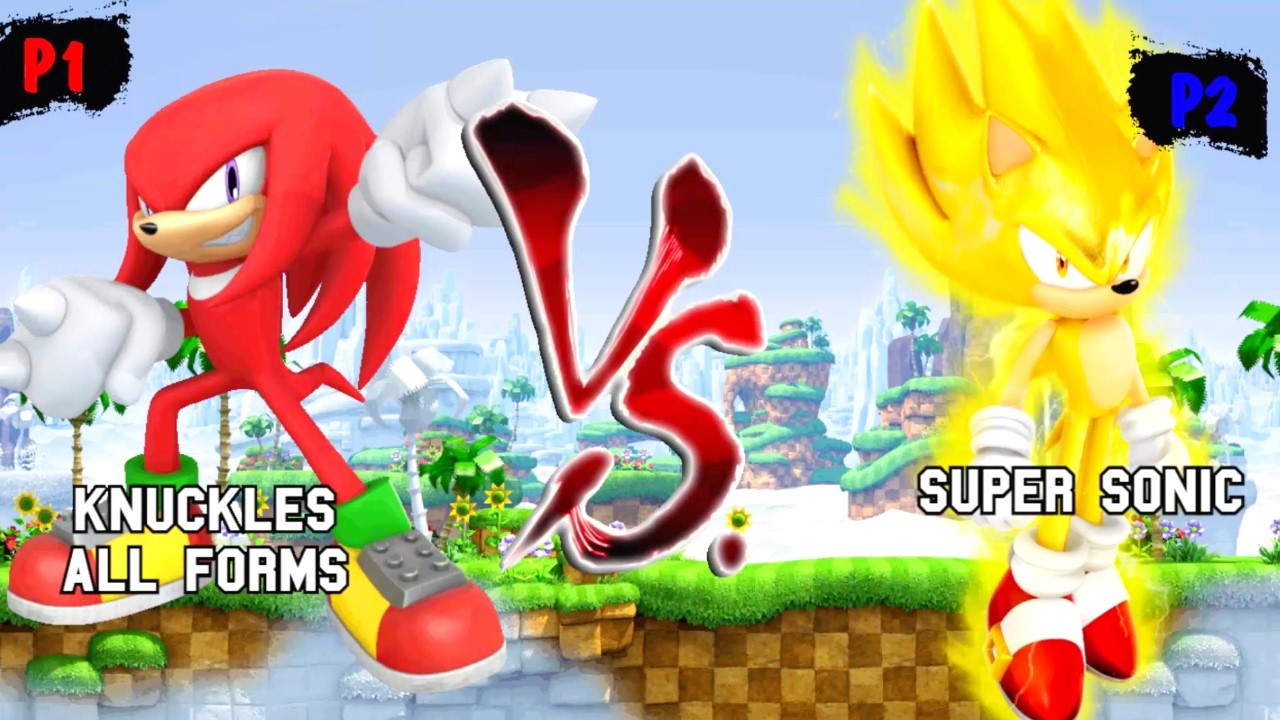 Knuckles all froms VS Super Sonic I Sonic Battle JUS MUGEN v4