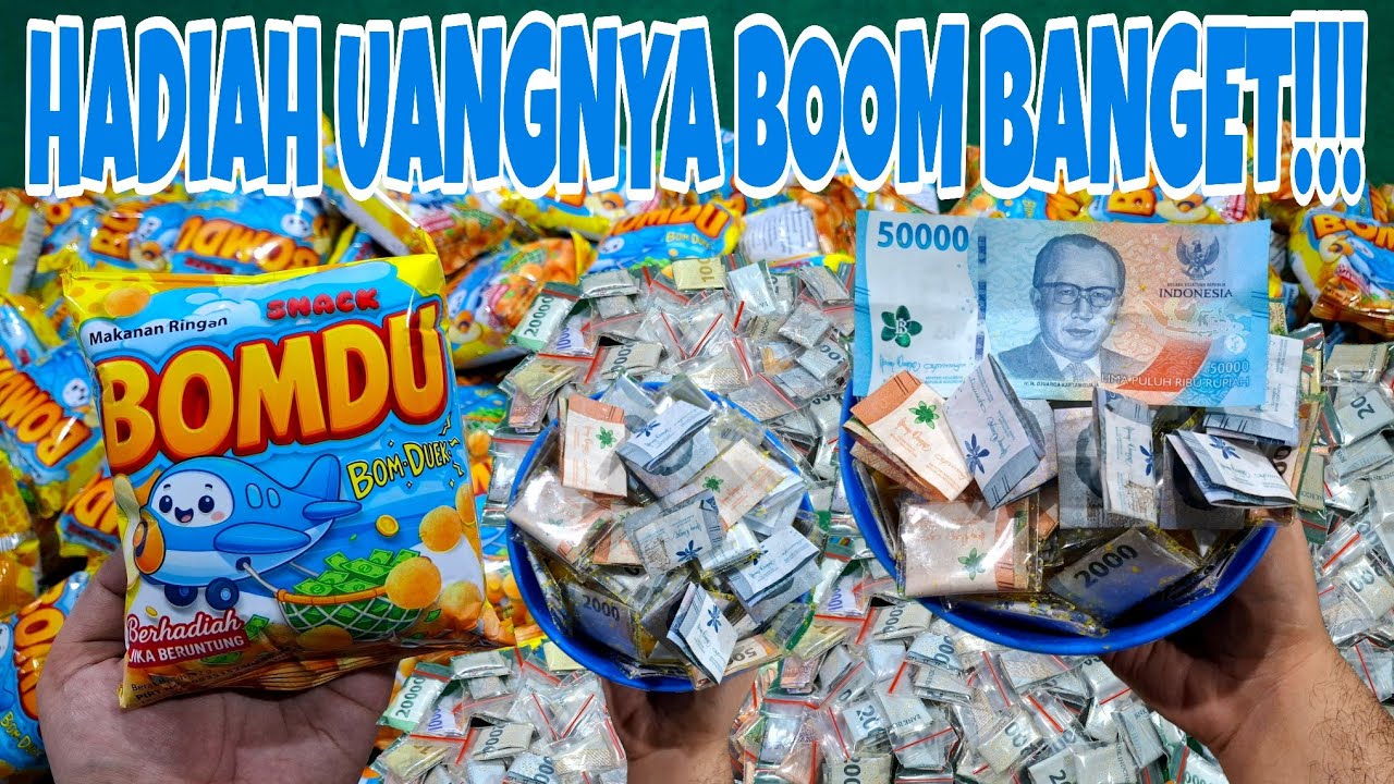 VIRAL!!! HADIAH UANGNYA BOOM BANGET!!! UNBOXING SNACK BOMDU BERHADIAH UANG