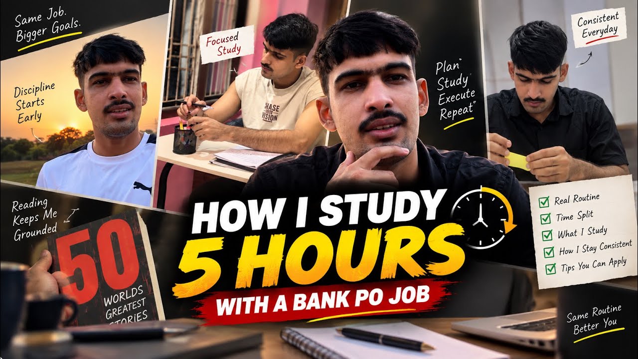 Bank PO Job + 5 Hours of Study? Here&rsquo;s My Daily Routine| RRB PO| IBPS PO |SBI PO SBI clerk| routine 
