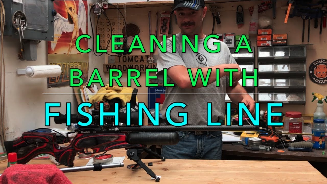 Fishing line barrel cleaning method