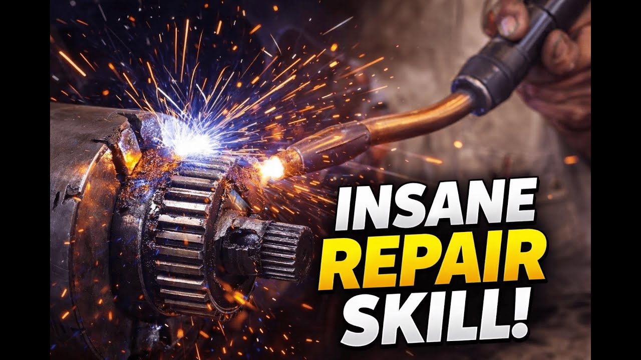 Genius Mechanic Repair A Broken Double Gear Axle Shaft