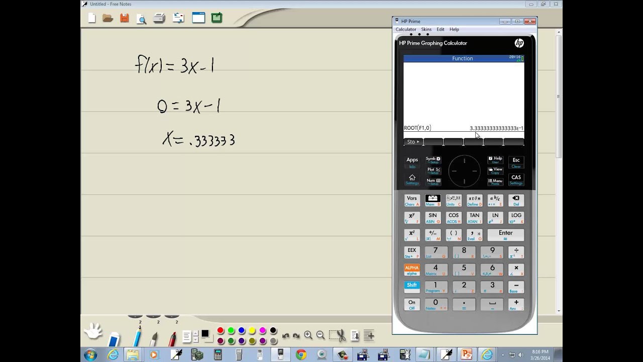 Technology in College Algebra - x-intercepts - HP Prime