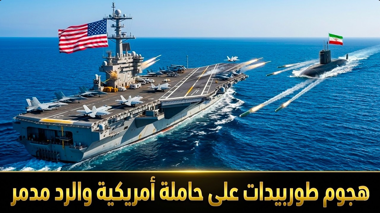 غواصة إيرانية تطلق طوربيدين على USS Ford ورد البحرية الأميركية يدمر أسطول إيران