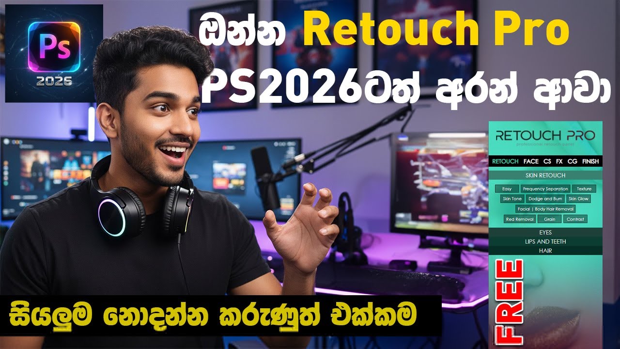 Retouch Pro Pannel for Photoshop 2024  2025/ 2026 Sinhala Free | Pasana Tech