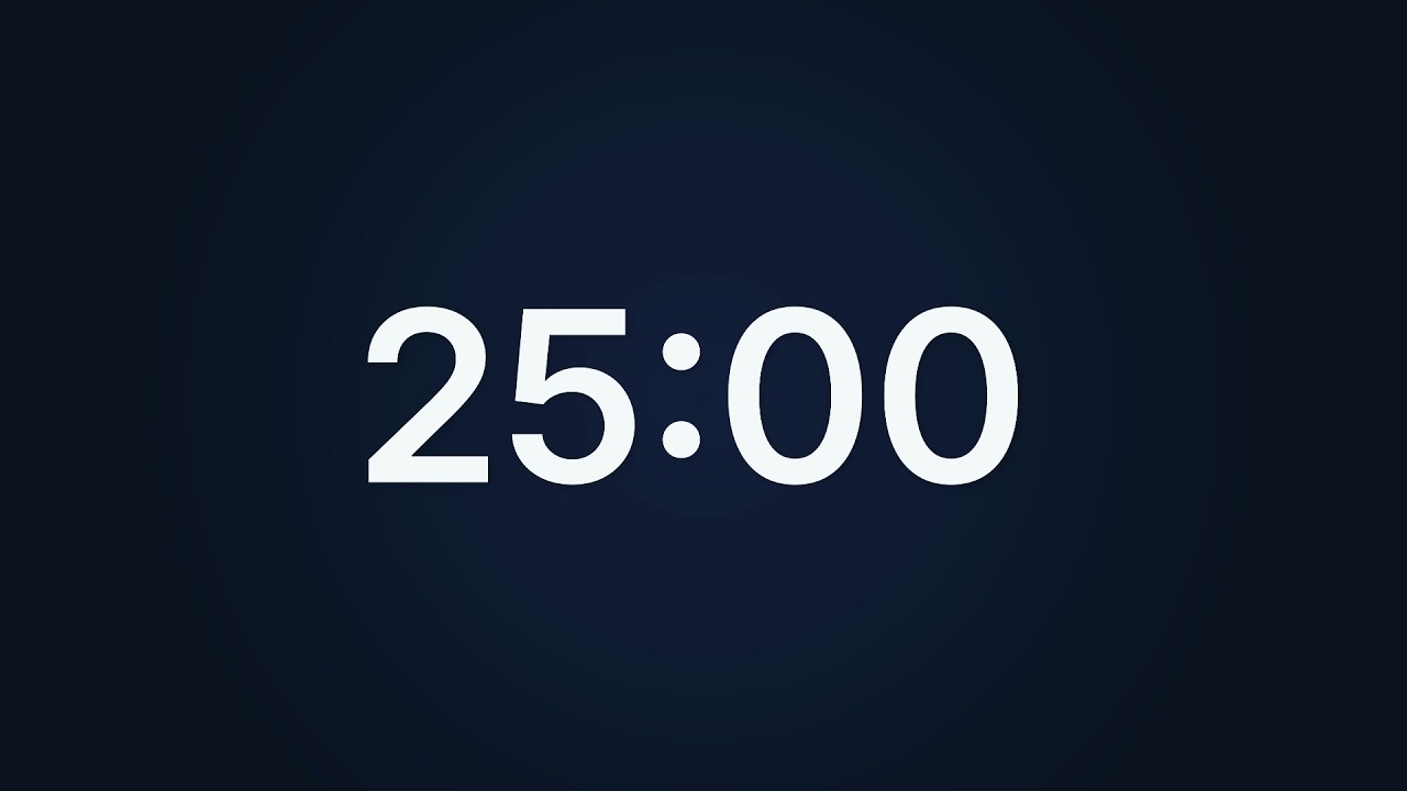 25 Minute Timer – Deep Navy Minimal Background | Timecraft