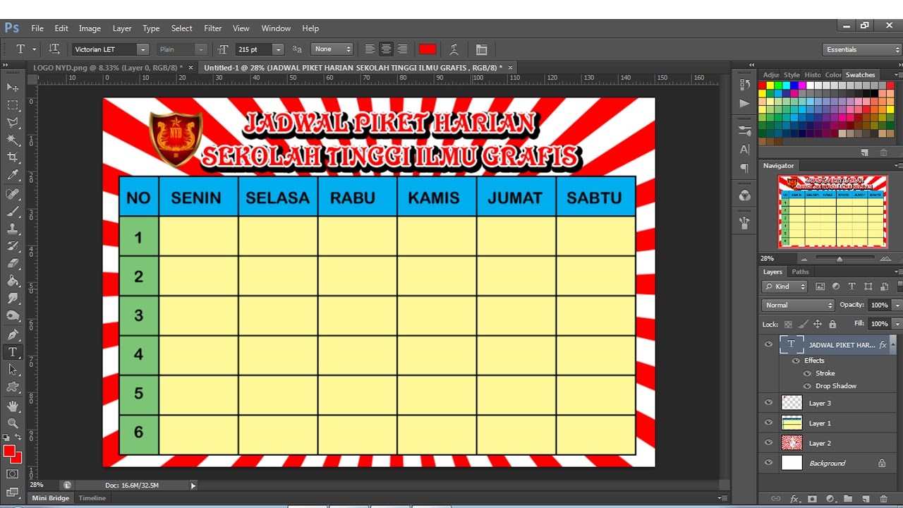 cara membuat tabel dengan photoshop