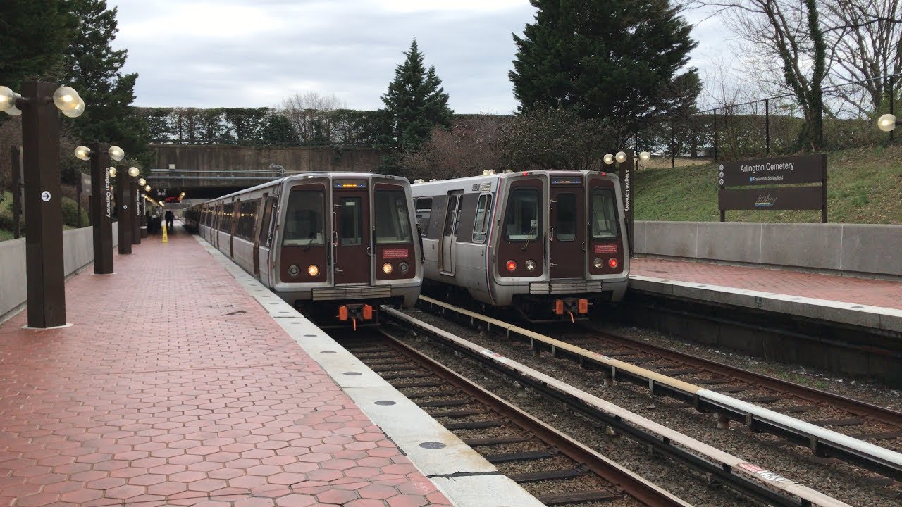 WMATA Washington Metrorail Blue Line Trains @ Arlington Cemetery (3/10/20)