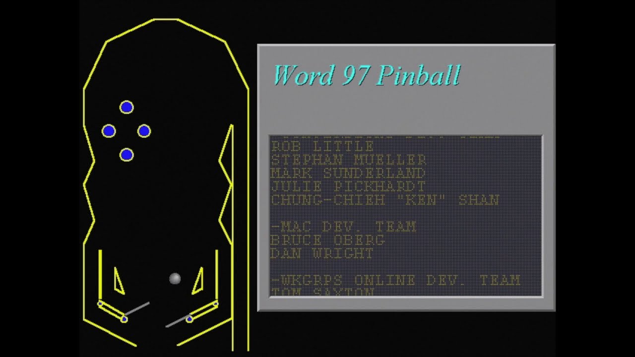 Easter Egg : le flipper de Word 97 - Le Journal Du Lapin