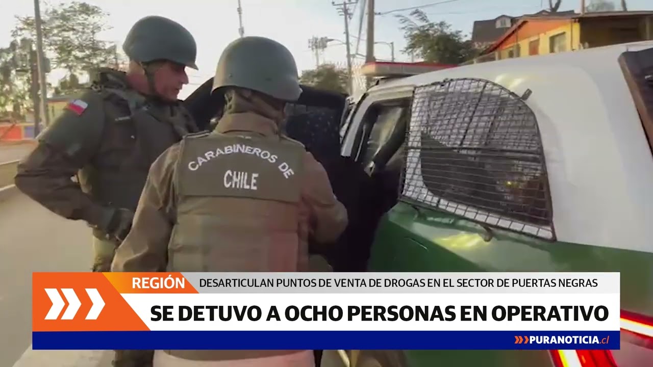 Ocho detenidos dej&oacute; operativo antidrogas en el sector de Puertas Negras en Valpara&iacute;so
