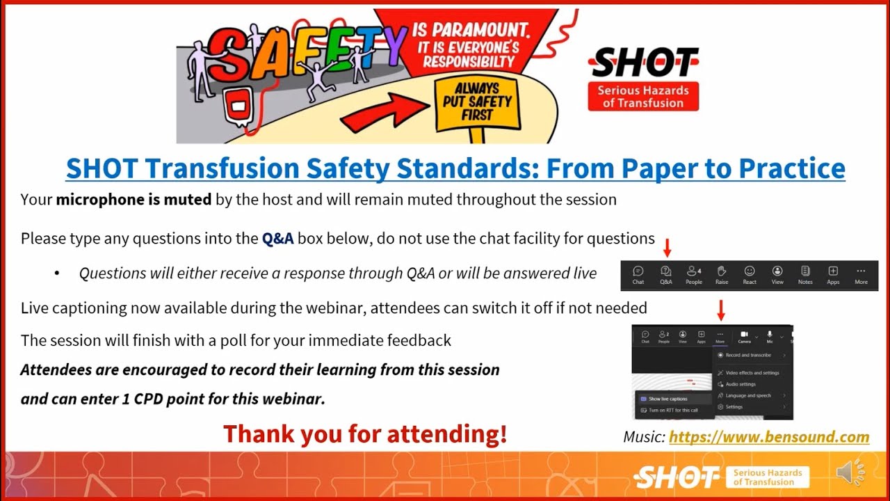 SHOT Transfusion Safety Standards: From Paper to Practice Webinar