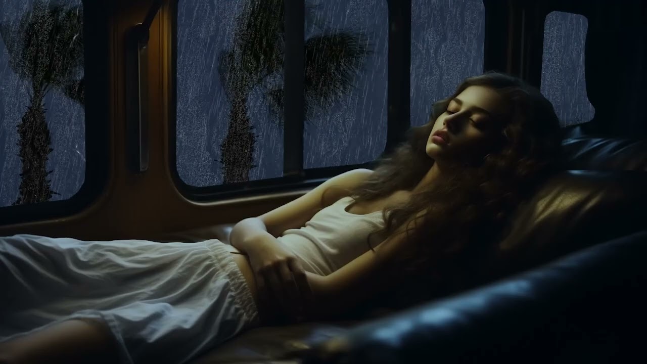 Instantly Eliminate Stress While Sleeping With Rain In The Camping Car At Night | ASMR