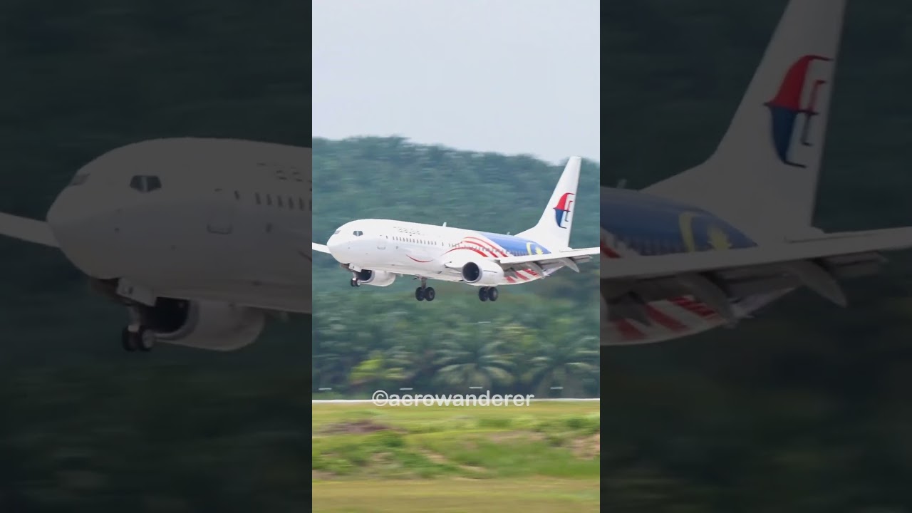 MALAYSIA AIRLINES B737-800 landing at Kuala Lumpur Airport #shorts #plane #b737 #landing #aviation