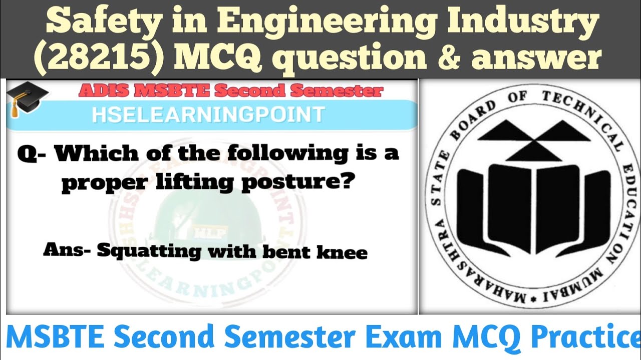 MSBTE ADIS safety in engineering industry MCQ Exam practice #safetyawareness #msbte #adis #exam