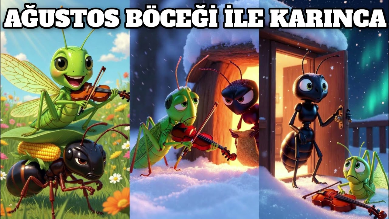 AĞUSTOS BÖCEĞİ İLE KARINCA / EĞİTİCİ ÇOCUK MASALLARI / MASAL DİNLE / UYKU ÖNCESİ MASALLAR