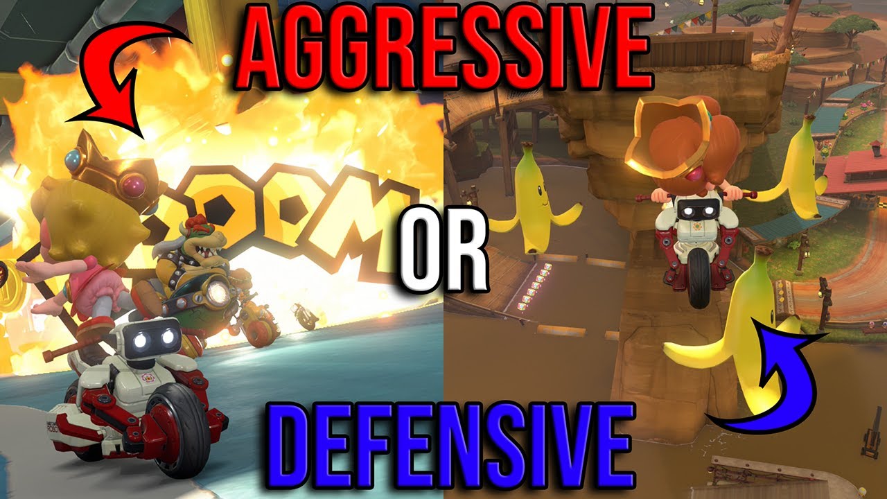 Is it better to play AGGRESSIVE or DEFENSIVE in Mario Kart World?