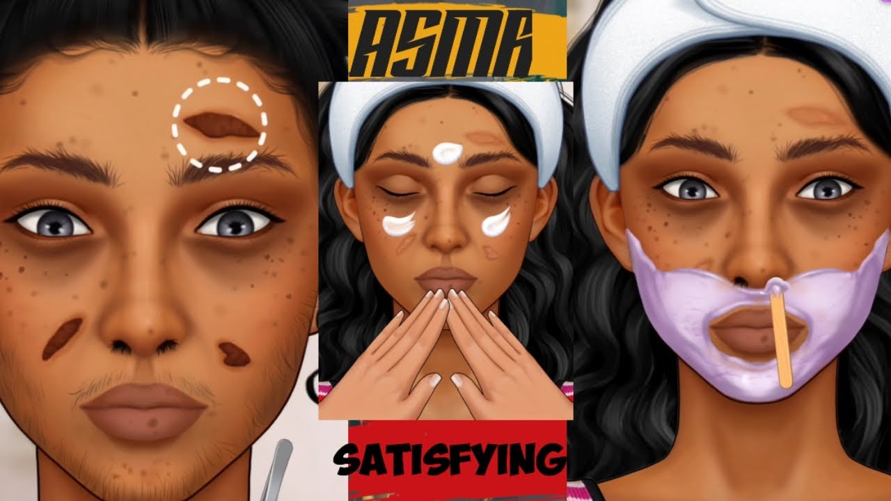 Asmr dirty face cleaning and makeup✨ #animation #satisfying #asmr #ytvideo