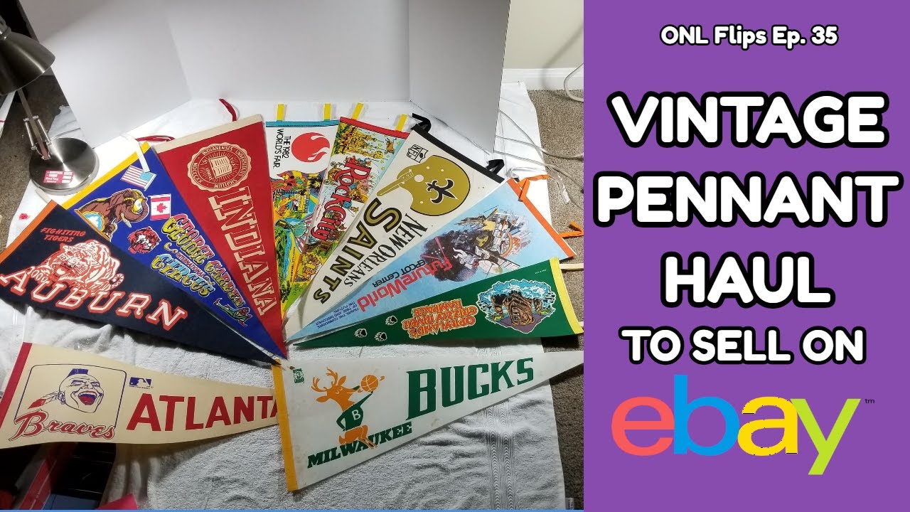 I bought VINTAGE PENNANTS to sell on Ebay | ONL Flips (Ep. 35)