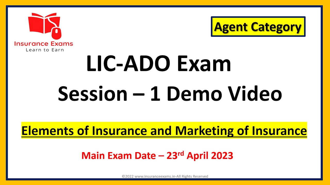LIC ADO EXAM AGENT CATEGORY PREPARATION COURSE 2023