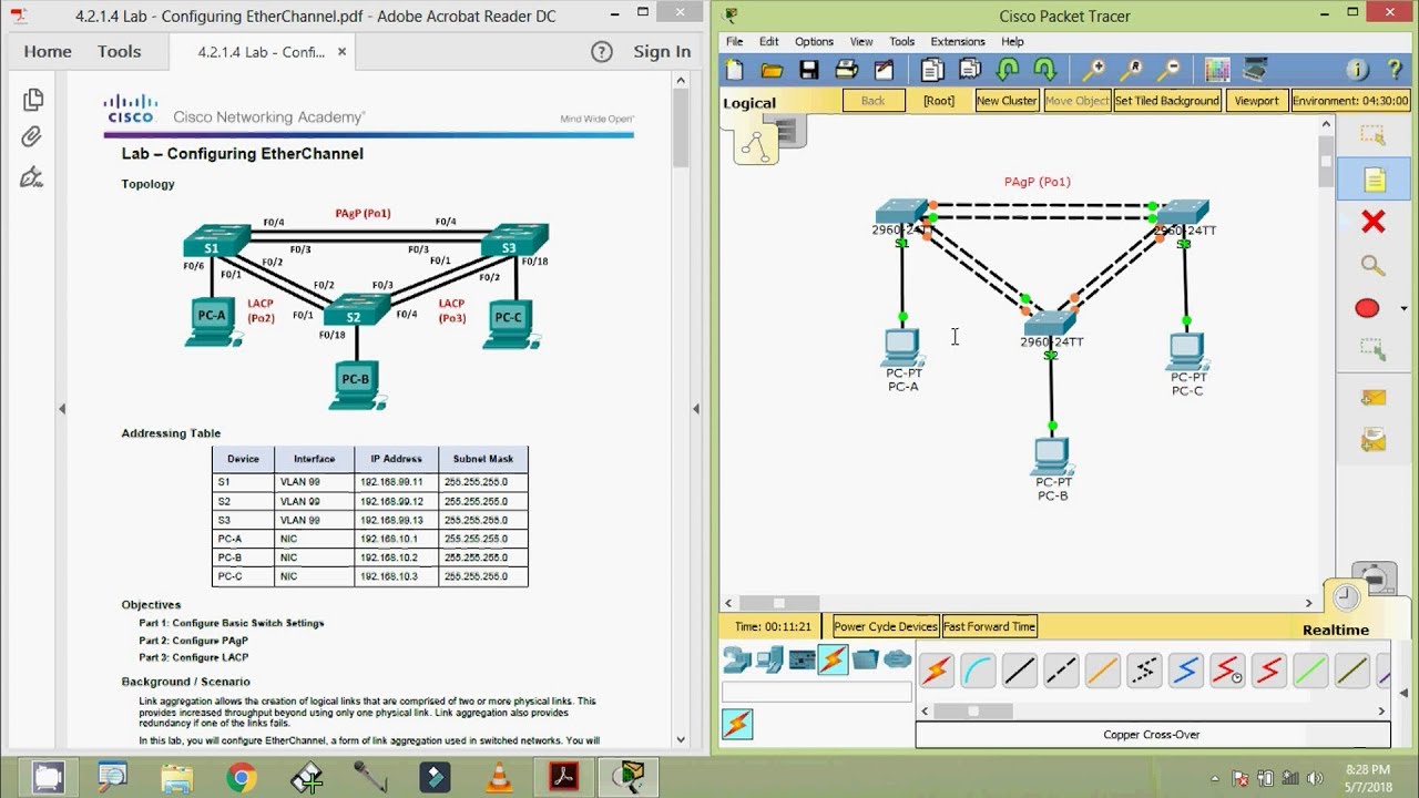 4.2.1.4 Lab - Configuring EtherChannel