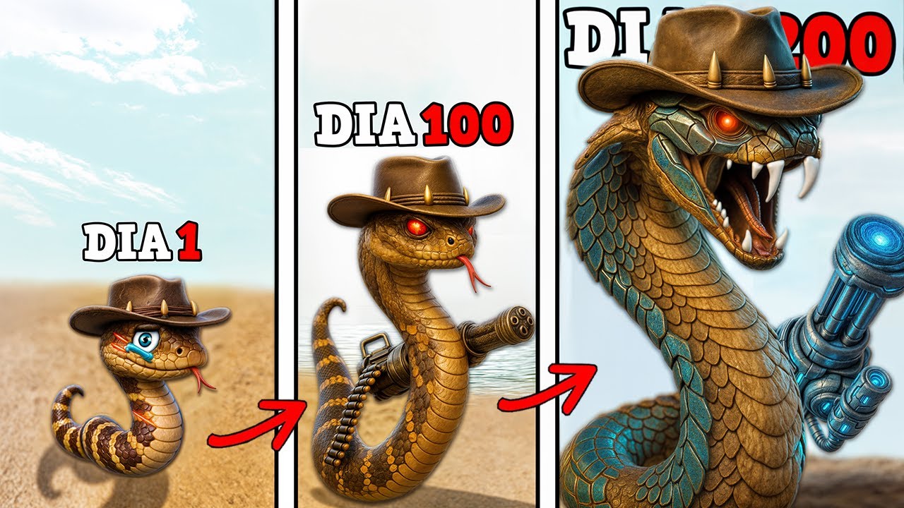 A PEQUENA COBRA ÓRFÃO DO DESERTO! EVOLUIU PARA A GIGANTE SERPENTE DO FUTURO! DINOSSAURO GIGANTOPHIS