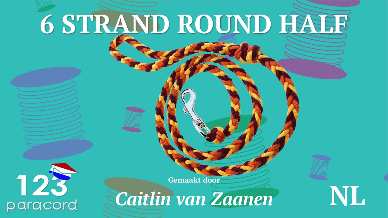 6 Strand Half Round hondenlijn | Paracord tutorial NEDERLANDS