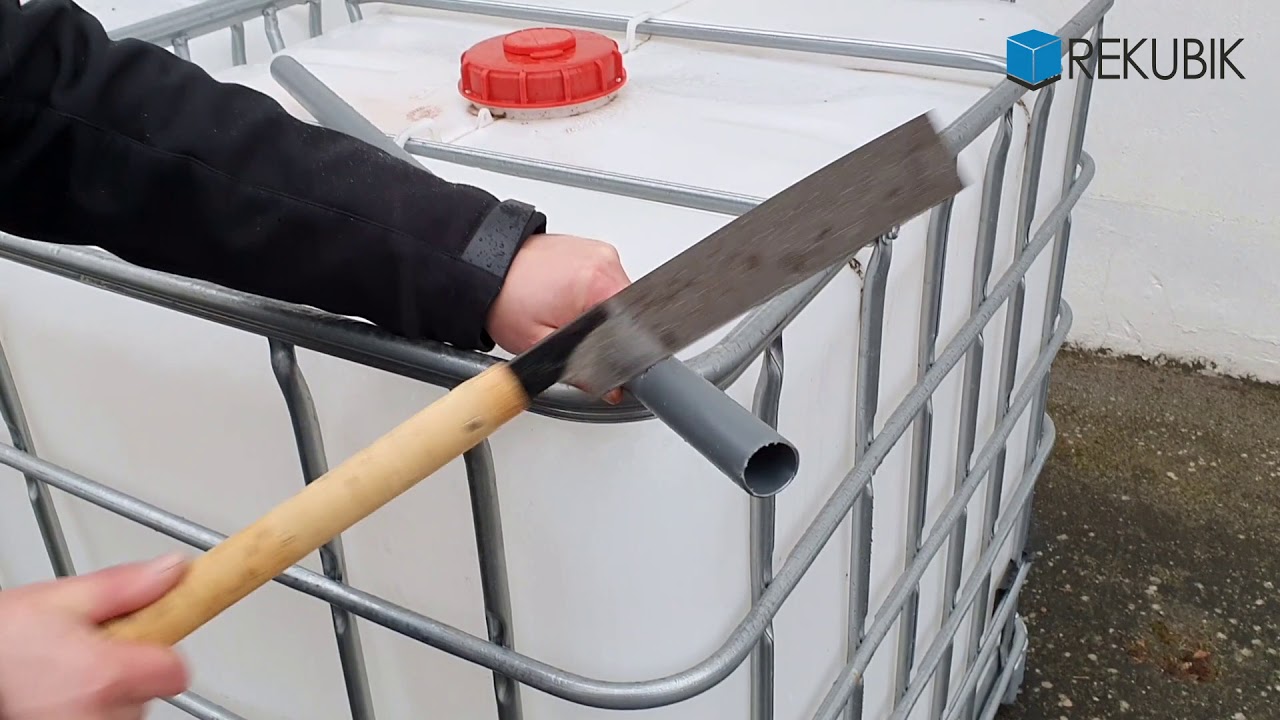 IBC Tankverbindung Erweiterung mit Rohr montieren