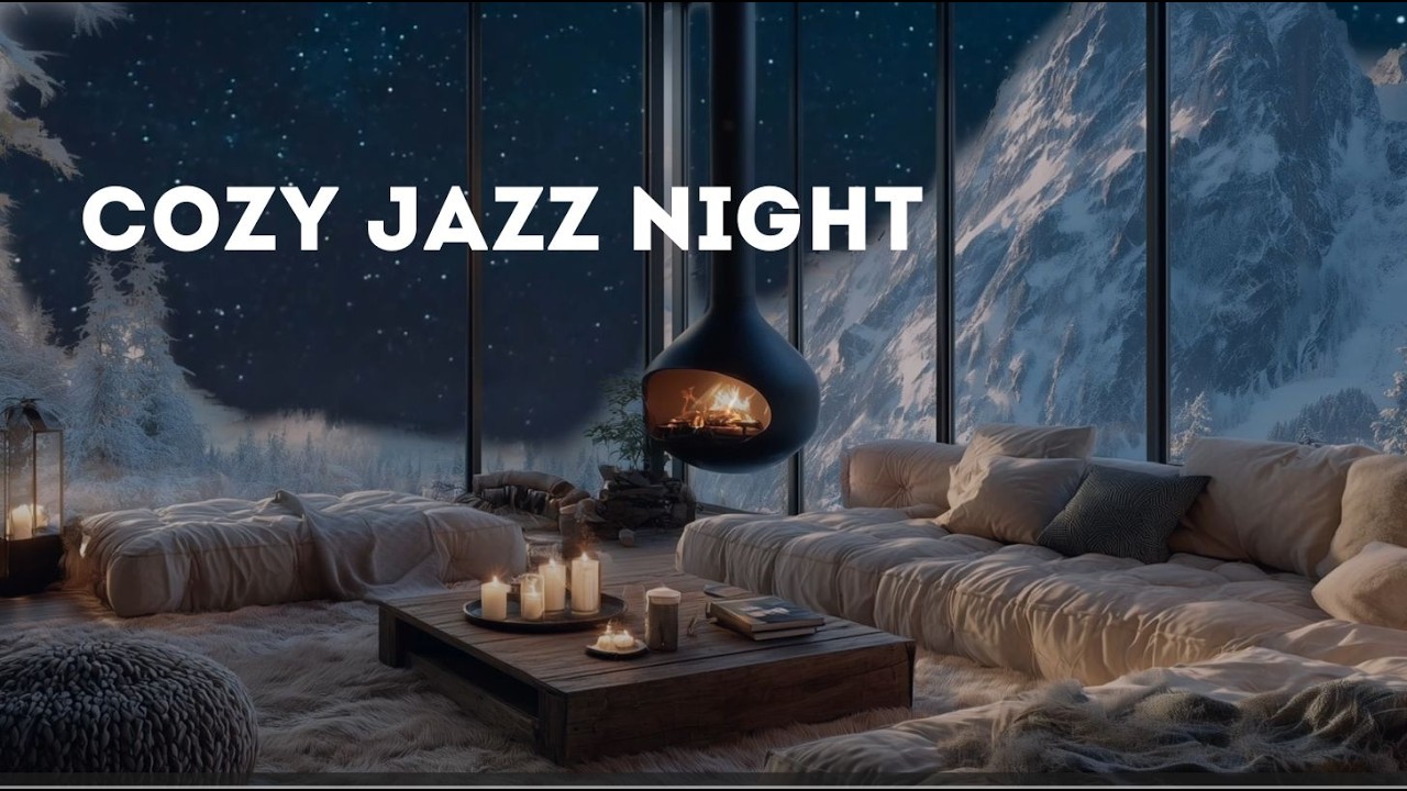 3 Hours Slow Jazz & Fireplace 🔥 Cozy Winter Night for Deep Sleep & Study
