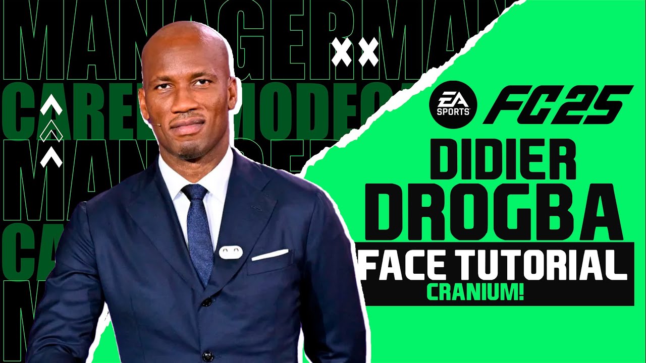 EA FC 25 DIDIER DROGBA FACE CRANIUM -  Pro Clubs Face Creation - CAREER MODE - LOOKALIKE MANAGER