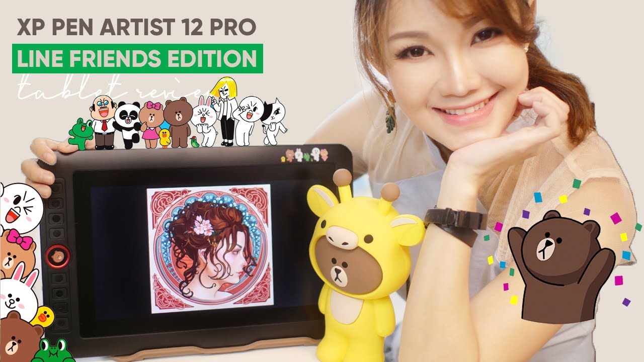 [ОБЗОР] Распаковка, настройка и демонстрация — XP PEN ARTIST 12 PRO 🧸 LINE FRIENDS EDITION
