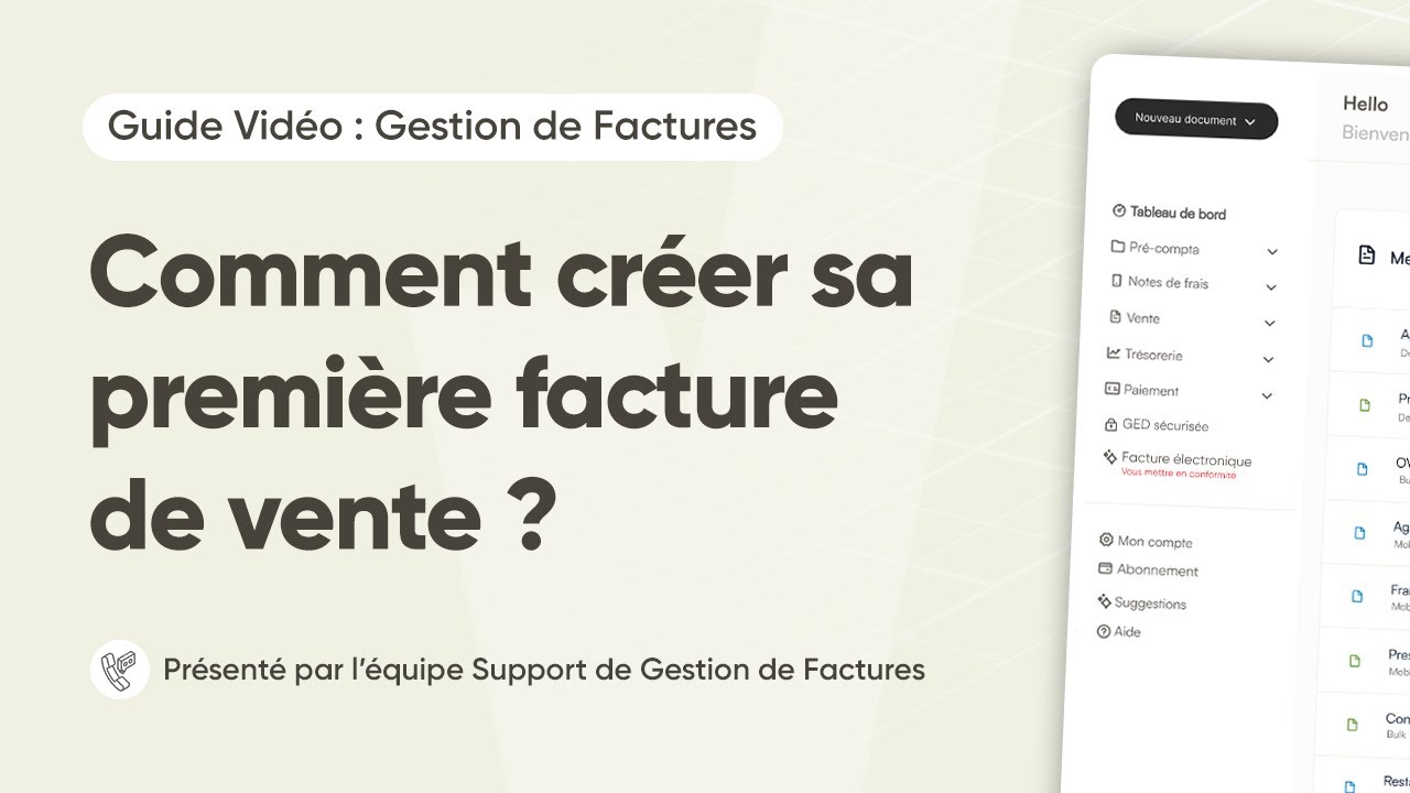 Comment créer sa première facture de Vente sur Gestion de Factures ?