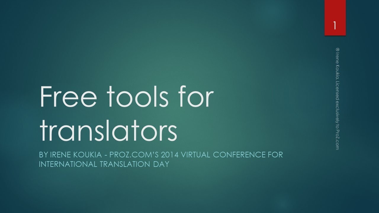 Free Tools for Translators (2014)
