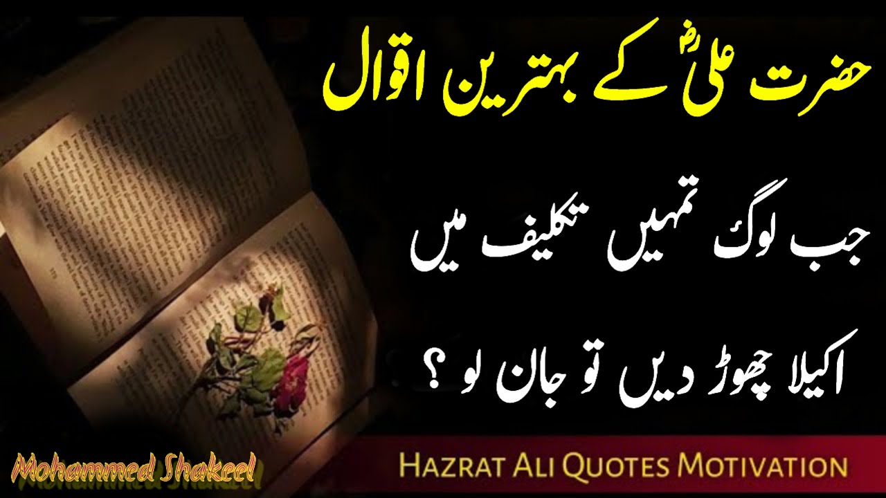 Heart Touching Motivational Quotes in Urdu | Ali Best Quotes Motivation | Urdu PoetryHazrat