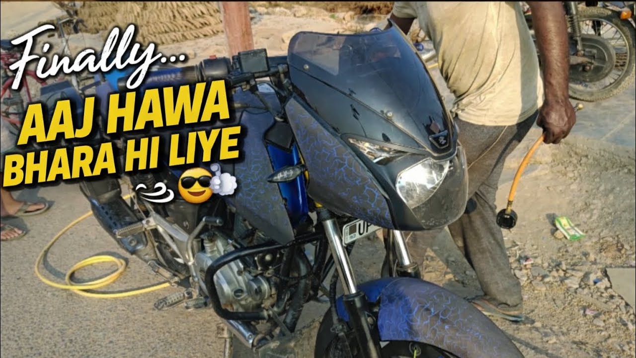 FINALLY AAJ BIKE ME HAVA BHARA HI GYA 🏍️ #support#vlog#viralviedo#shortvideo#trendingreels#fyp#viral
