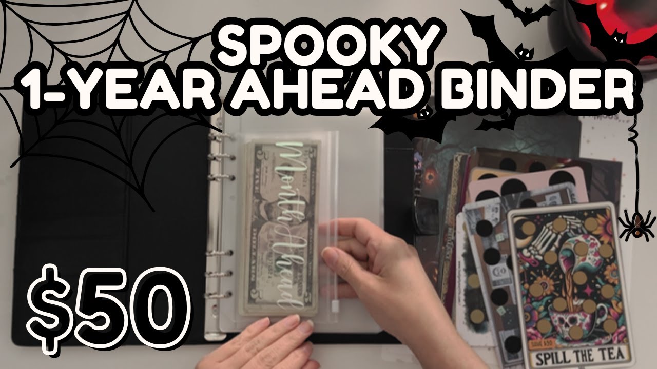 🖤🥑🖤 NEW Spooky 1-Year Ahead Binder Setup!!! | First $50 Stuffing! Week 1 September 🖤🥑🖤