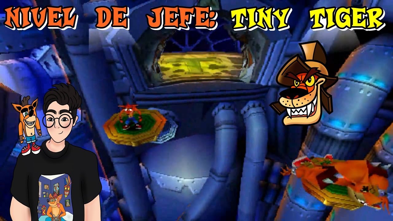 Nivel de jefe: Tiny Tiger - Crash Bandicoot 2: Cortex Strikes Back PS1 Gameplay