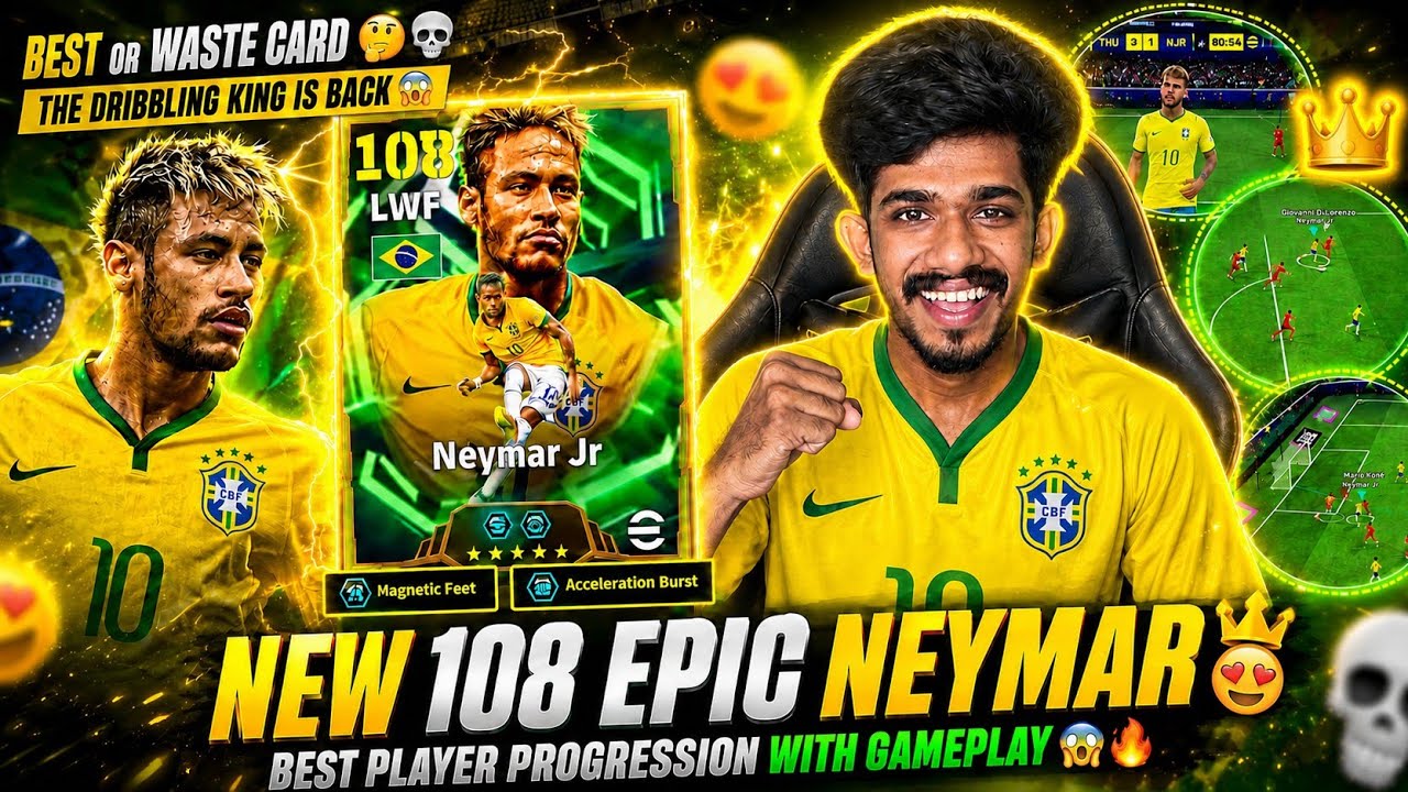 New 108 Epic NEYMAR JR👑😍🔥 Dribbling King insane First impression💀📈in Efootball26🔥Think Before Sign🤔🛑