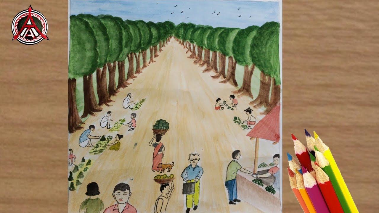 How To Draw A Village Market💥💥💥