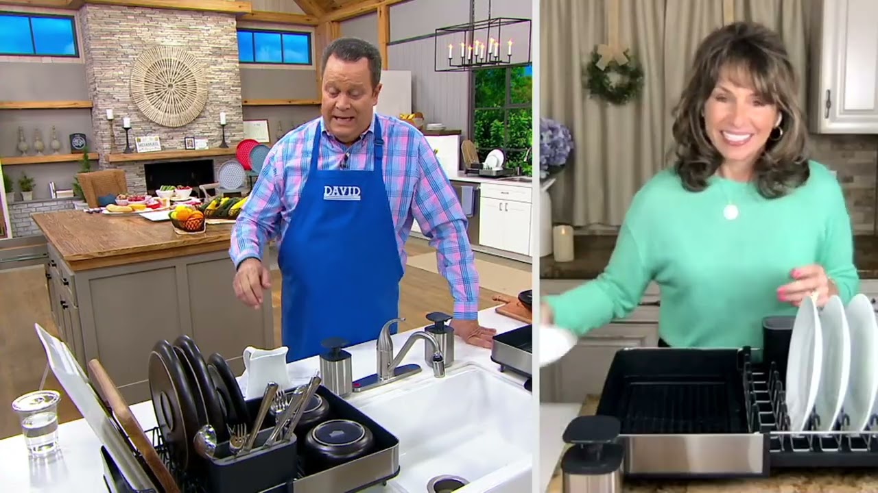 Расширяемая полка для посуды и дозатор мыла из нержавеющей стали Joseph Joseph на QVC