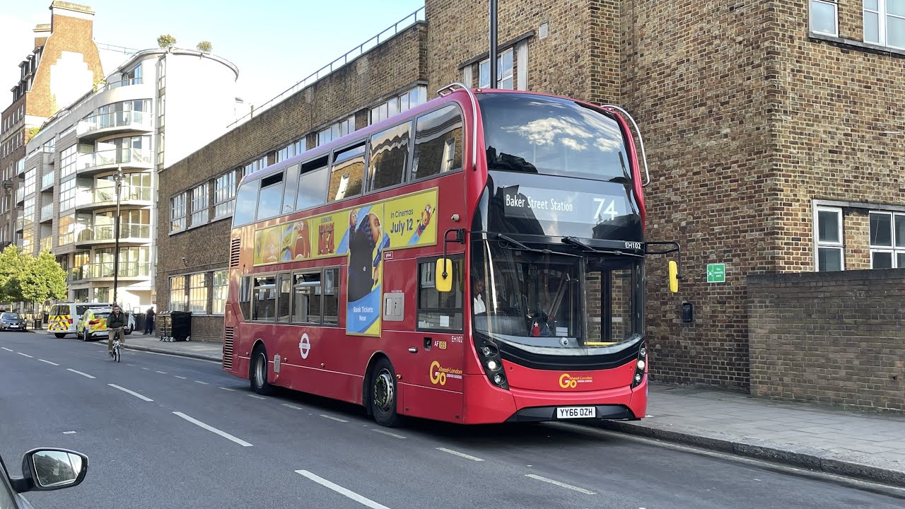 Full Route Visual | London Bus 74: Baker Street Station - Putney, High Street | MHV90