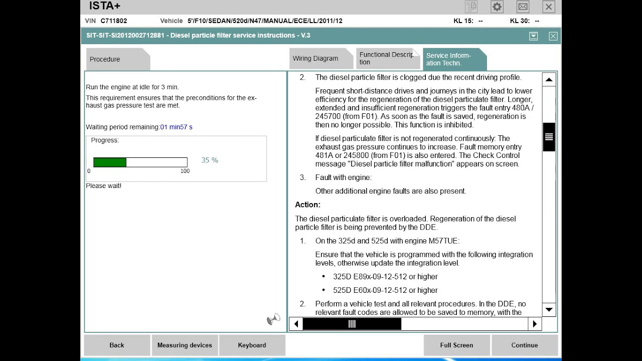 BMW ISTA/D - Diesel Particulate Filter (DPF) | Exhaust Backpressure/Counterpressure Test