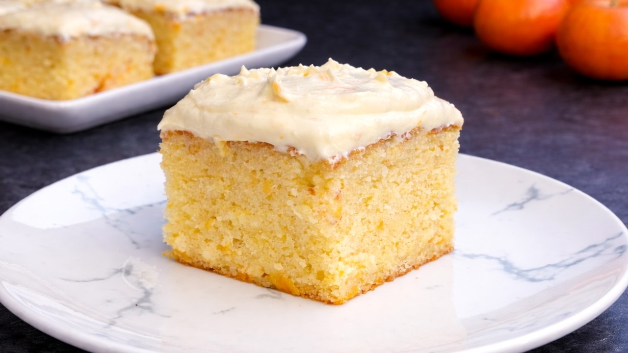 Easy Homemade Cake Recipe! Cake that melts in your mouth - Quick One-Bowl Cake Recipe,Mandarine cake
