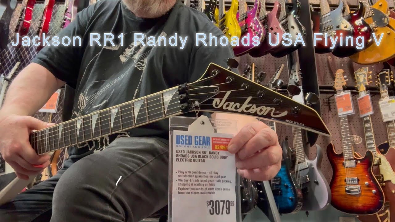 Jackson RR1 Randy Rhoads USA Flying V demo through Soldano SLO-100/Marshall Cab at Guitar Center.