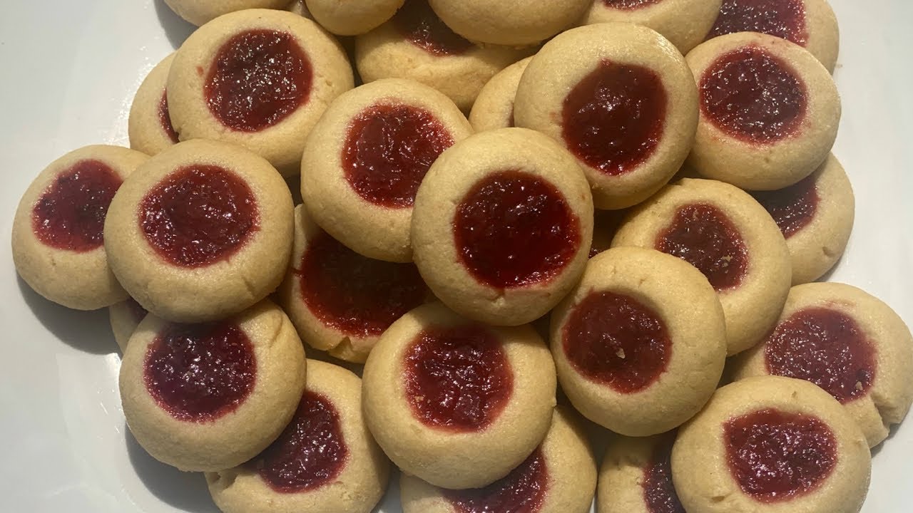 Galletas de mantequilla con mermelada de fresa 🍓 Galletas - receta fácil - Thumbprint Cookies