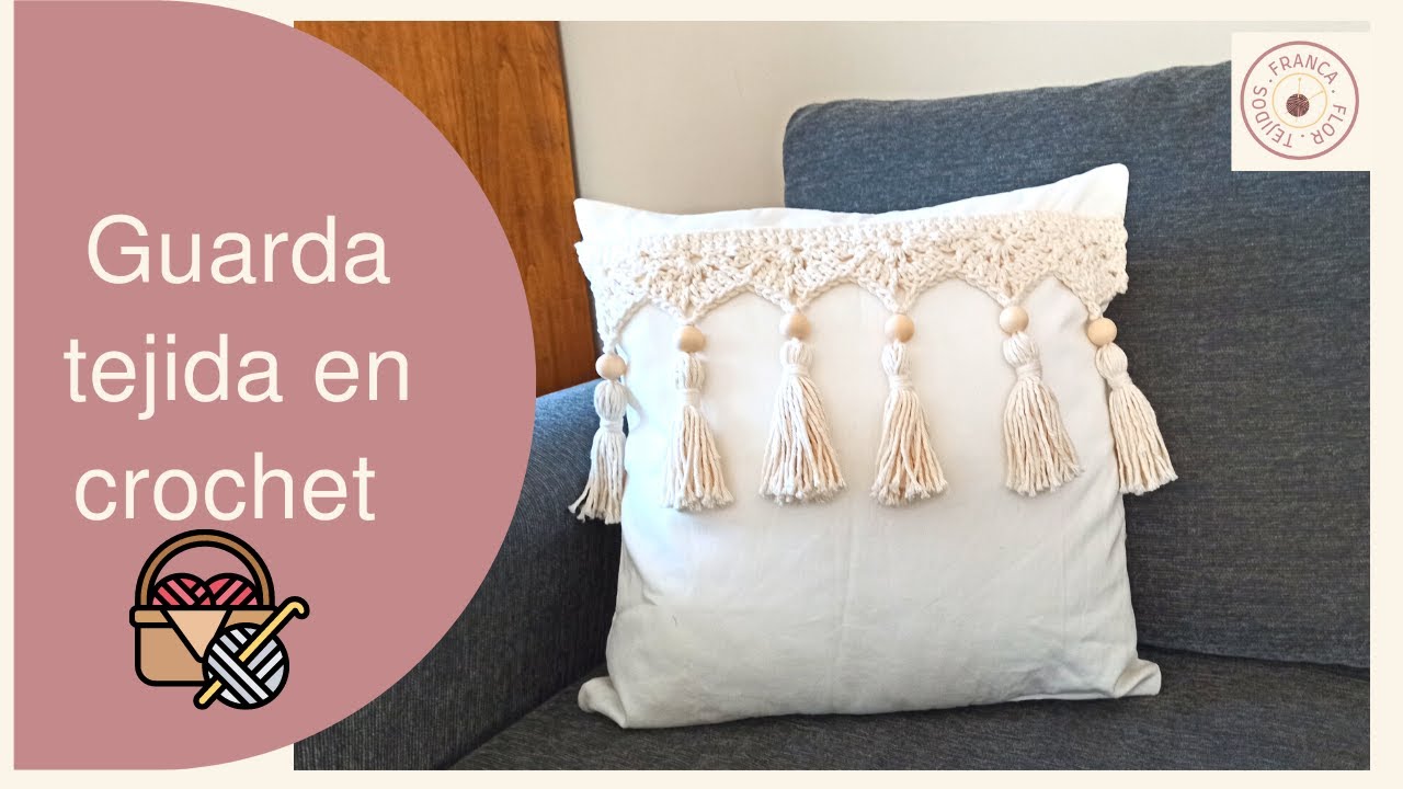Guarda en crochet para decoración de almohadón