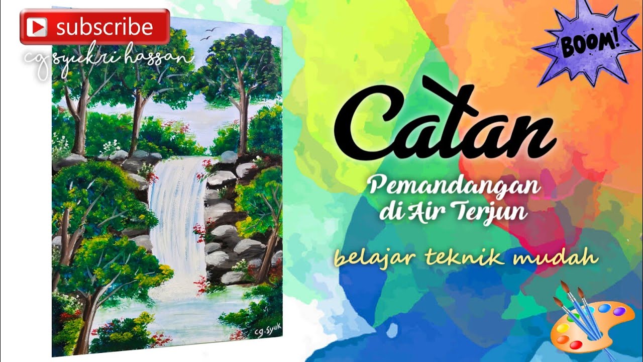 CATAN Pemandangan Di Air Terjun | Pendidikan Seni Visual