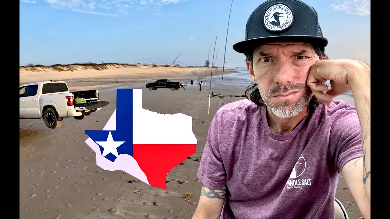 Angler Reacts to Texas Surf Fishing. Corpus Christi Pompano Fishing in the Winter.